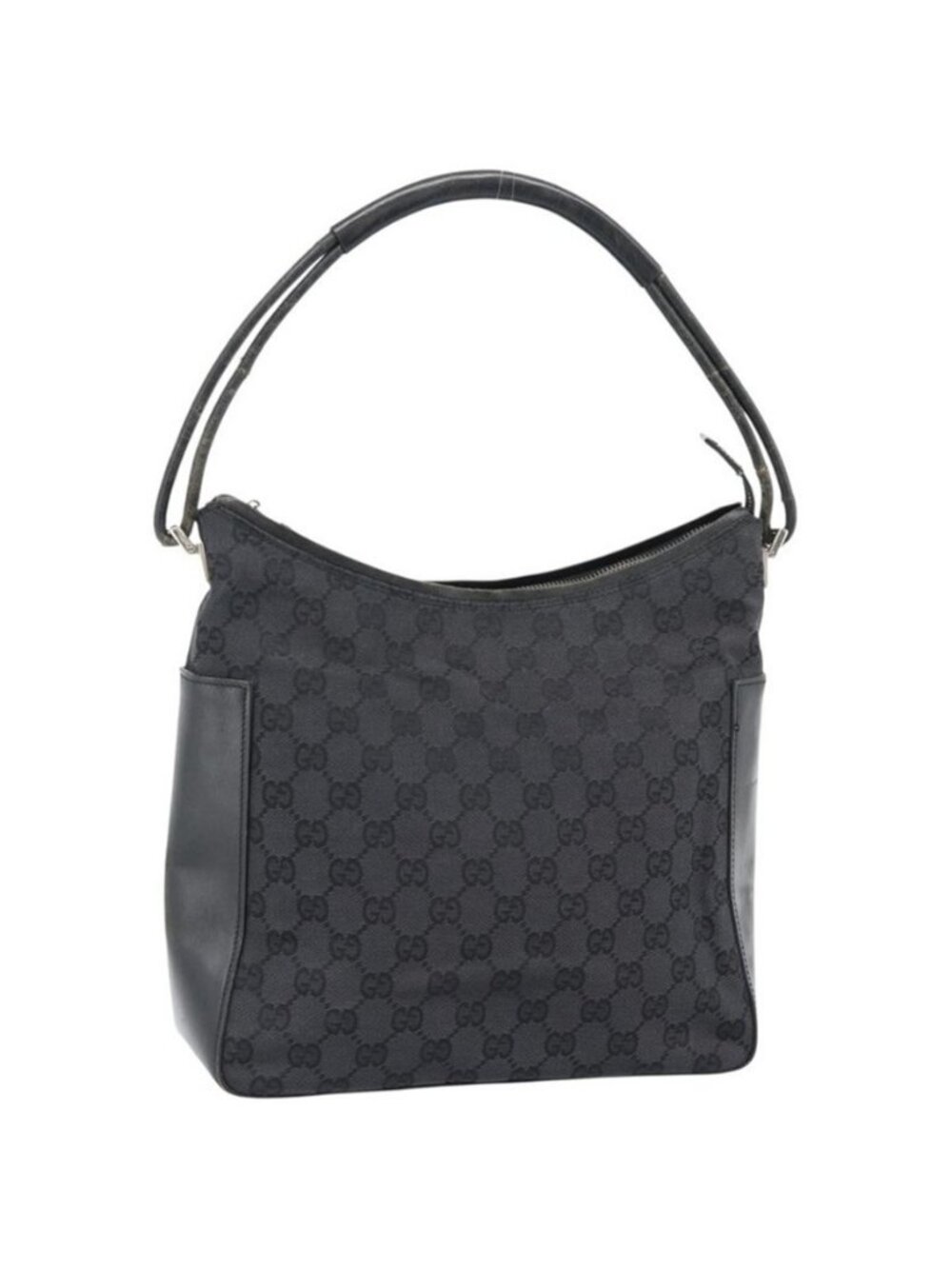 Authentic GUCCI GG Canvas Shoulder Bag Black 001 3766 2123